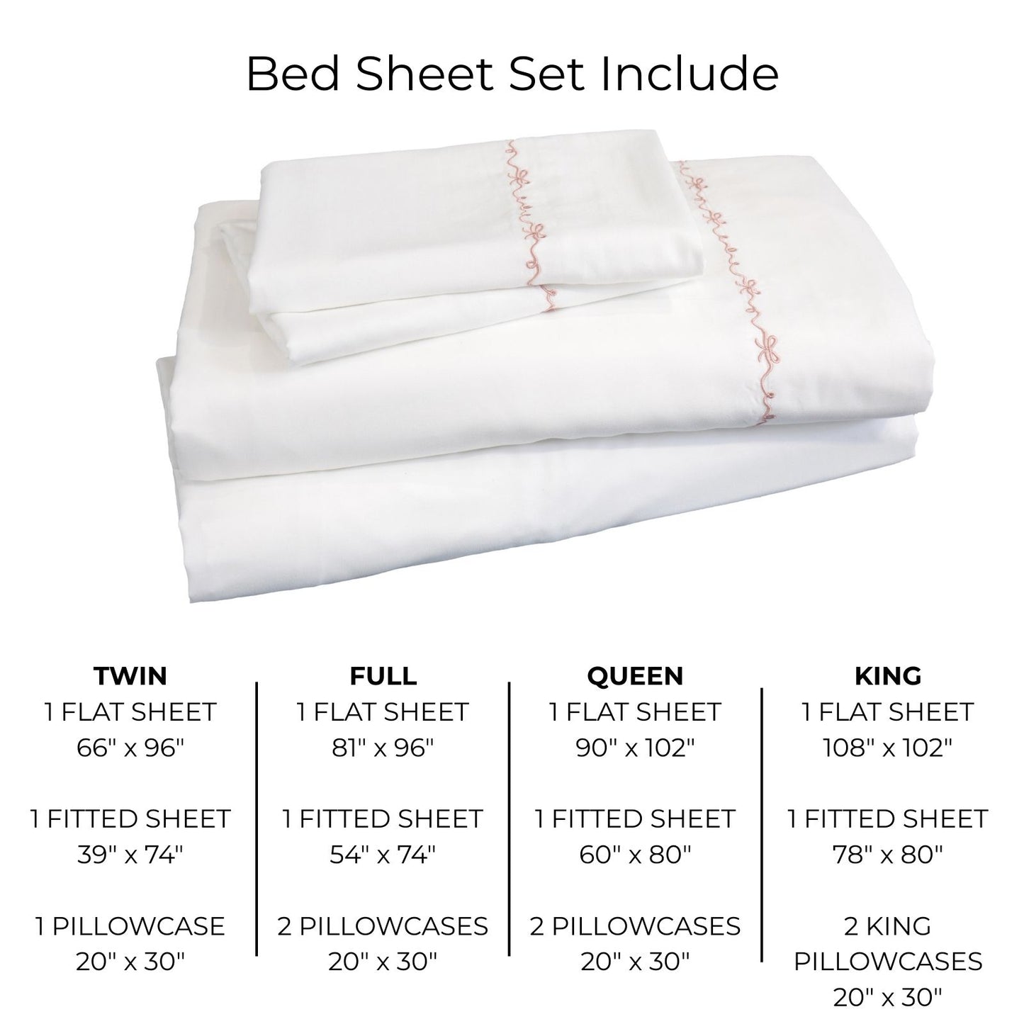 Shabby Chic Bow Embroidery Sheet Set