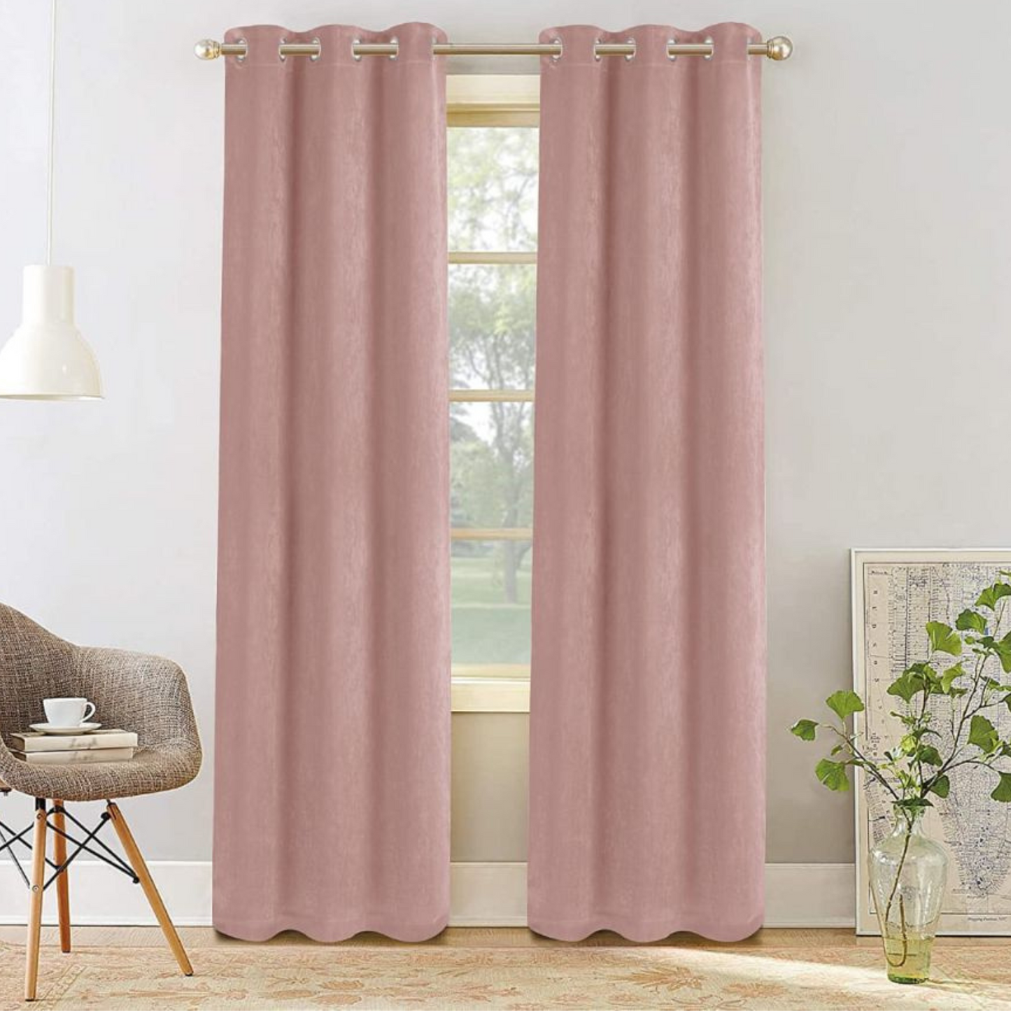 Room Darkening Grommet Window Curtain, 2 Panels 38" width x 84" length