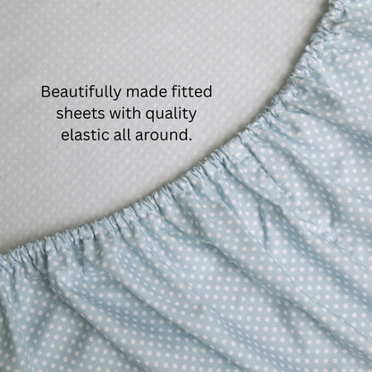 Shabby Chic Floral and Polka Dot Ruffle Sheet Set