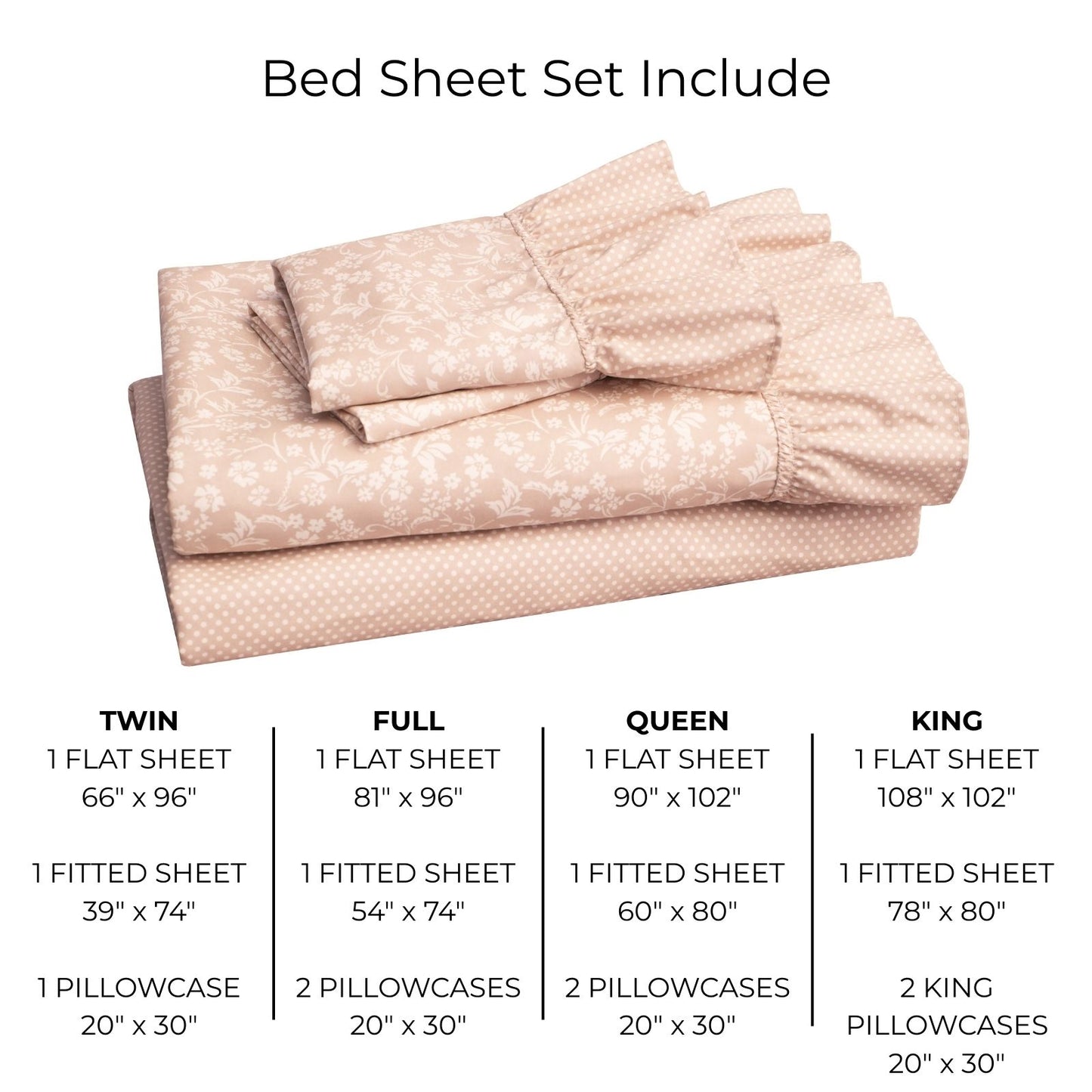 Shabby Chic Floral and Polka Dot Ruffle Sheet Set