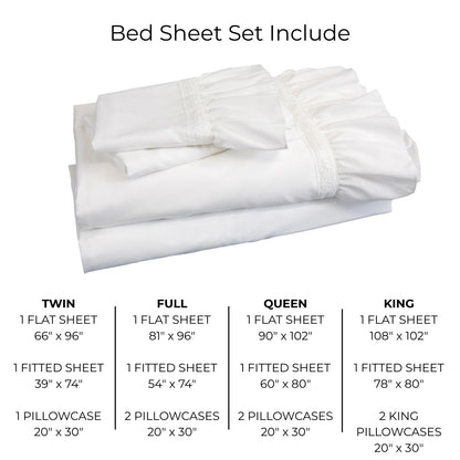 Romantic White Lace Ruffle Sheet Set