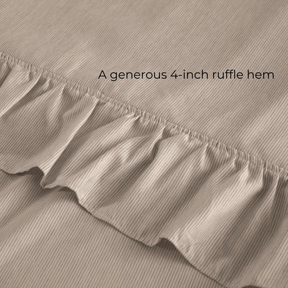 Shabby Chic Classic Pinstripe Ruffle Sheet Set