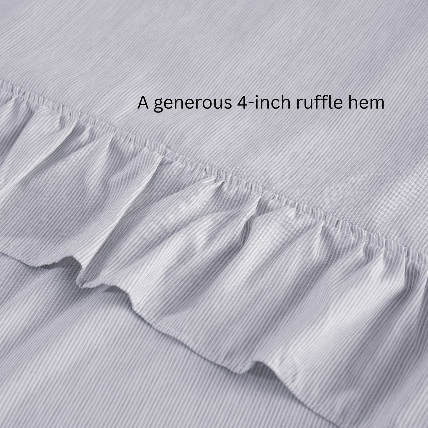 Shabby Chic Classic Pinstripe Ruffle Sheet Set