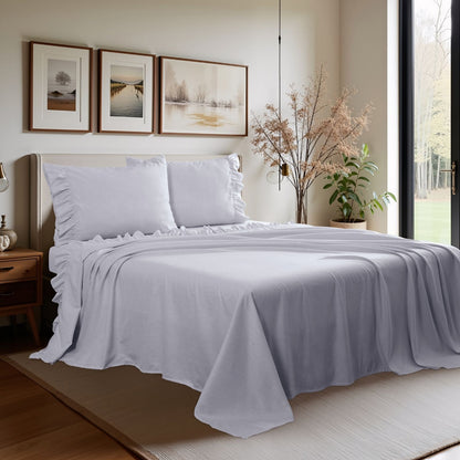 Shabby Chic Classic Pinstripe Ruffle Sheet Set