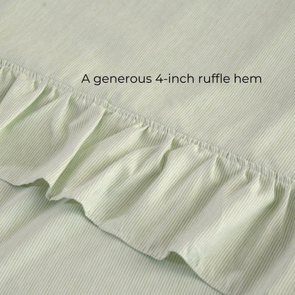 Shabby Chic Classic Pinstripe Ruffle Sheet Set