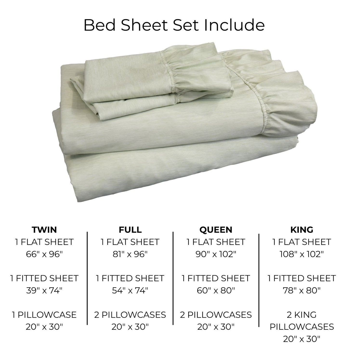 Shabby Chic Classic Pinstripe Ruffle Sheet Set