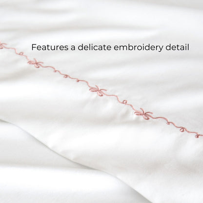 Shabby Chic Bow Embroidery Sheet Set