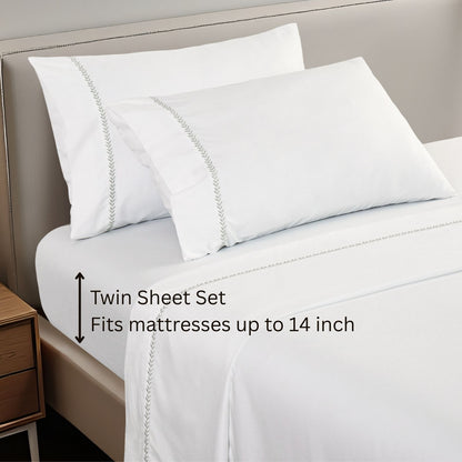 Cottage Leaf Embroidery Sheet Set