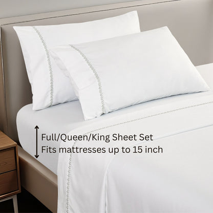 Cottage Leaf Embroidery Sheet Set