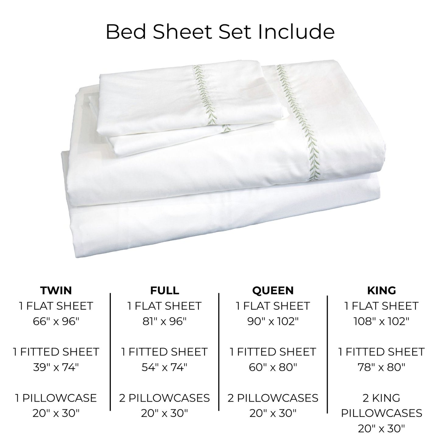 Cottage Leaf Embroidery Sheet Set