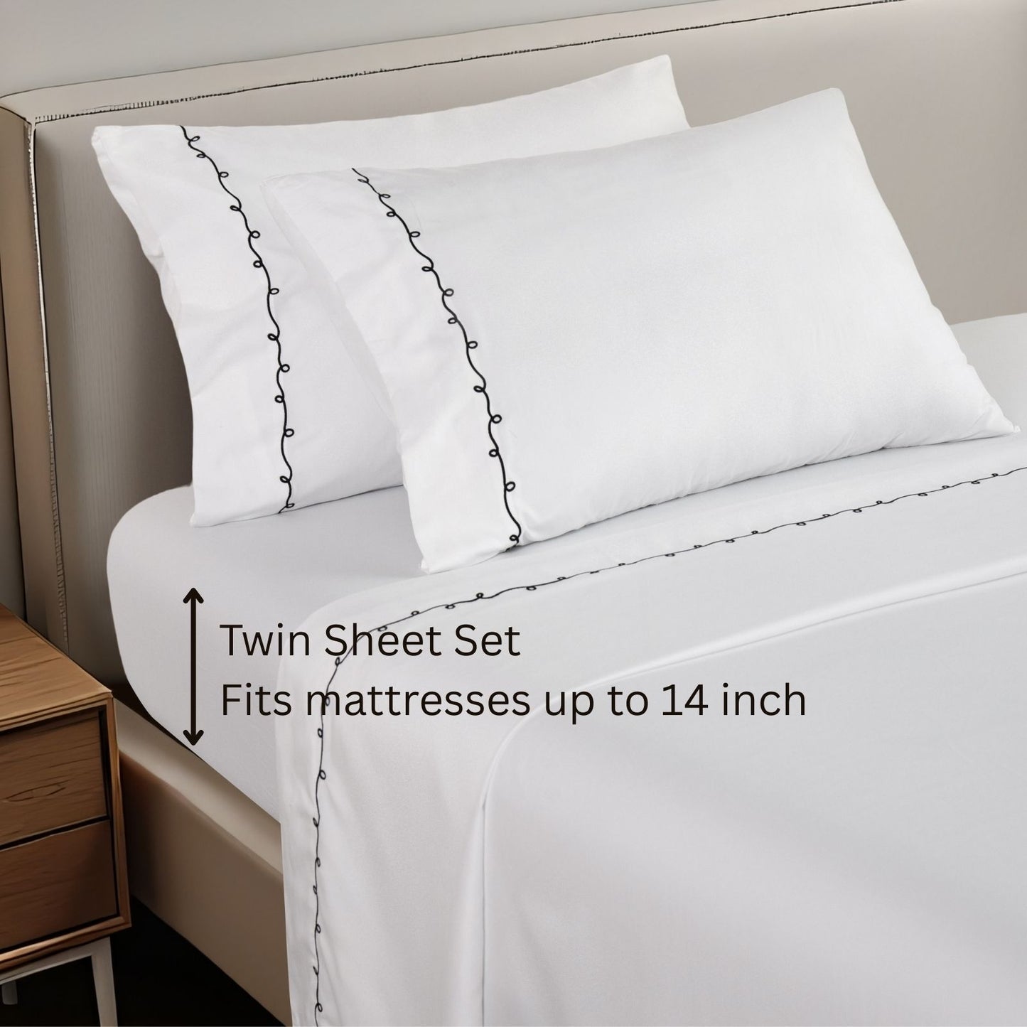 Modern Swirl Embroidery Sheet Set