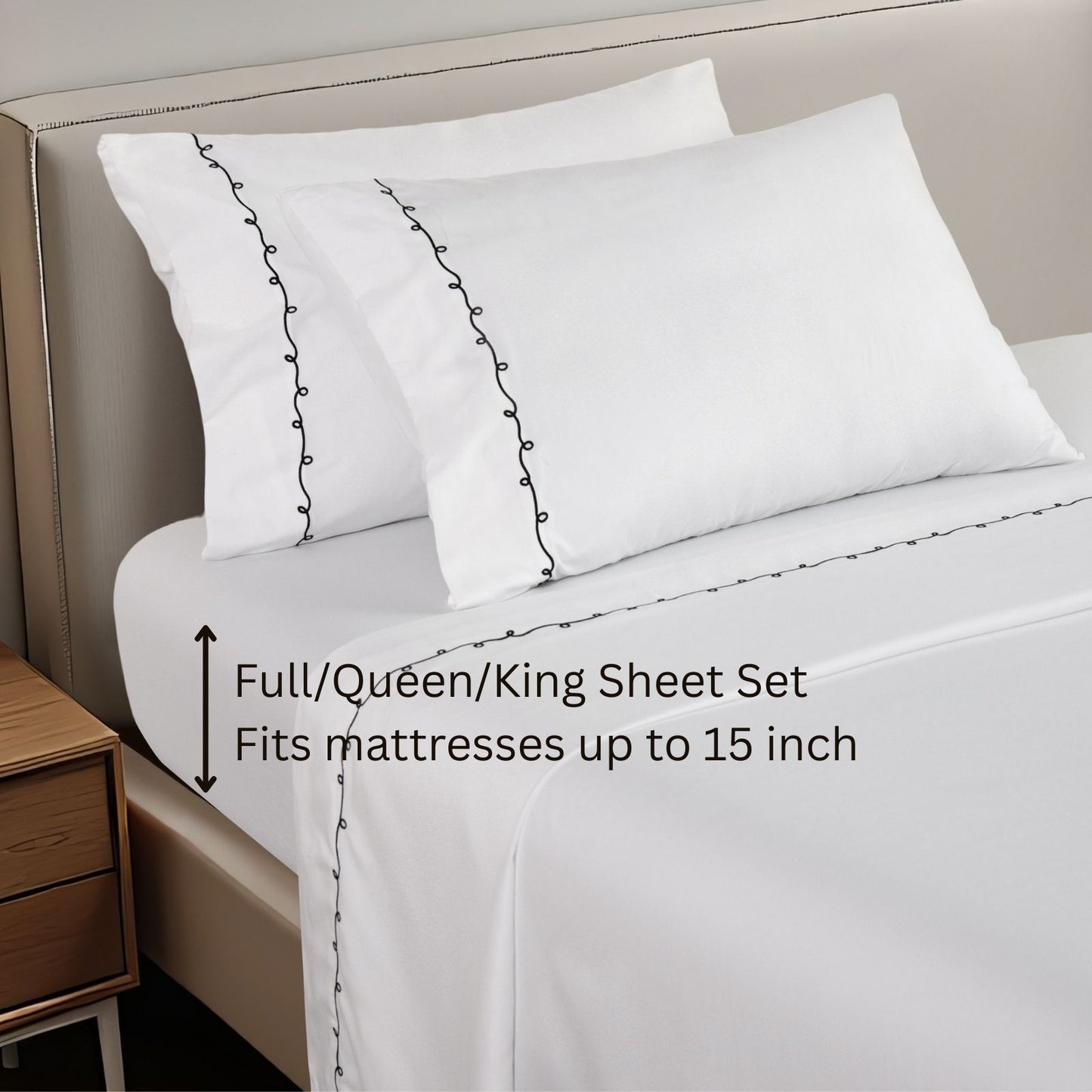 Modern Swirl Embroidery Sheet Set