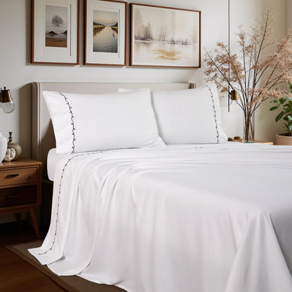 Modern Swirl Embroidery Sheet Set