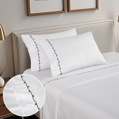 Modern Swirl Embroidery Sheet Set