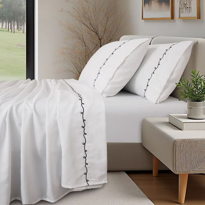 Modern Swirl Embroidery Sheet Set
