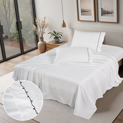 Modern Swirl Embroidery Sheet Set