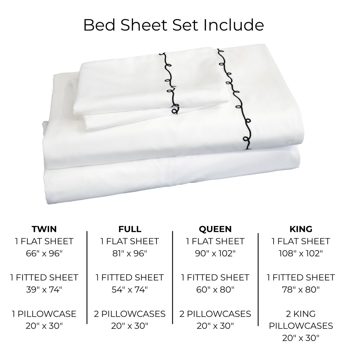 Modern Swirl Embroidery Sheet Set