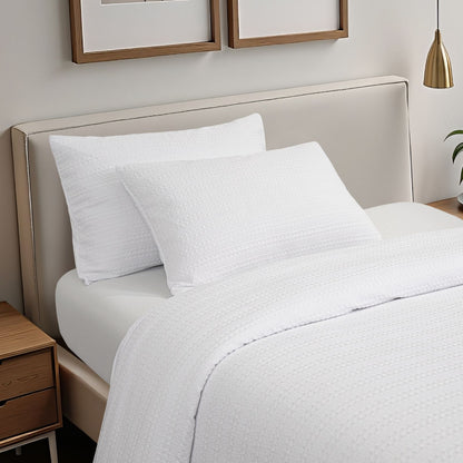 Classic Waffle Stripe Weave Duvet Set