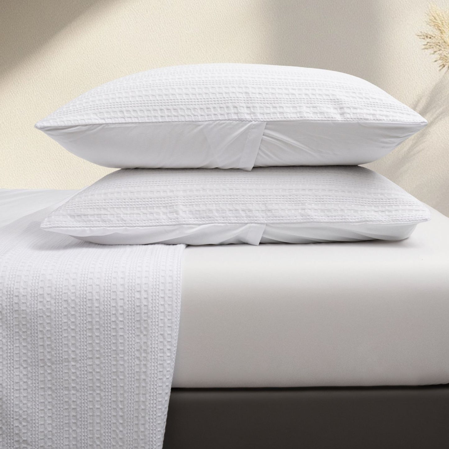 Classic Waffle Stripe Weave Duvet Set