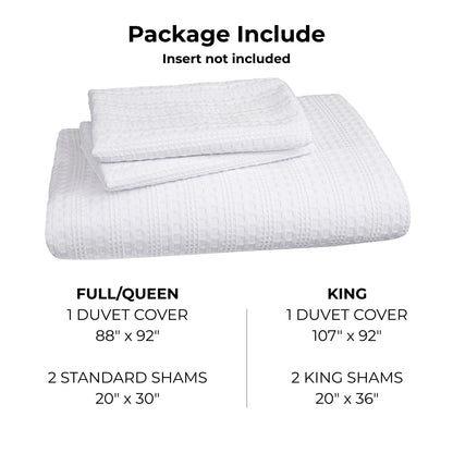 Classic Waffle Stripe Weave Duvet Set