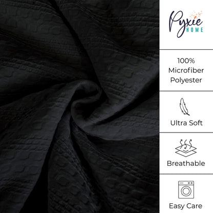 Classic Waffle Stripe Weave Duvet Set