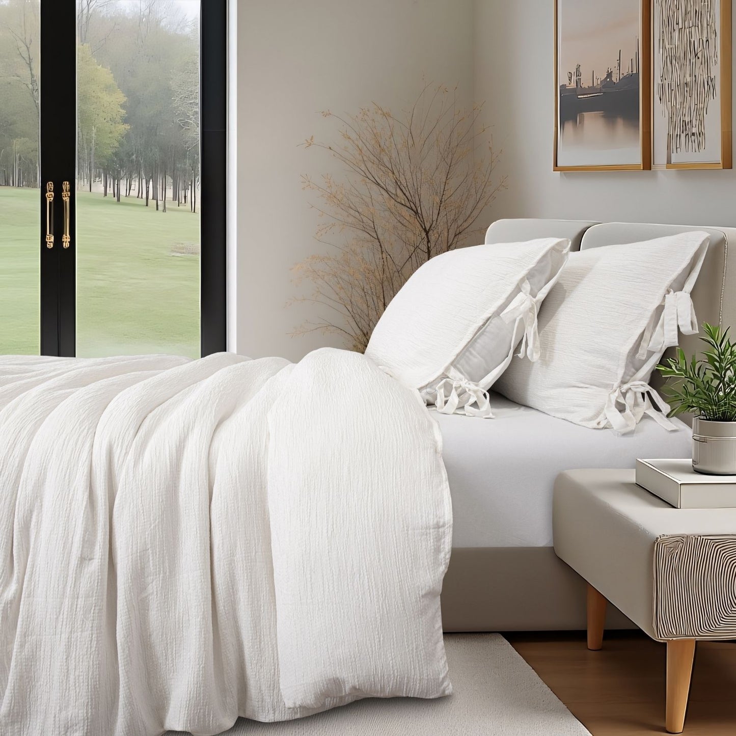 Fashionable Textured Gauze Duvet Set