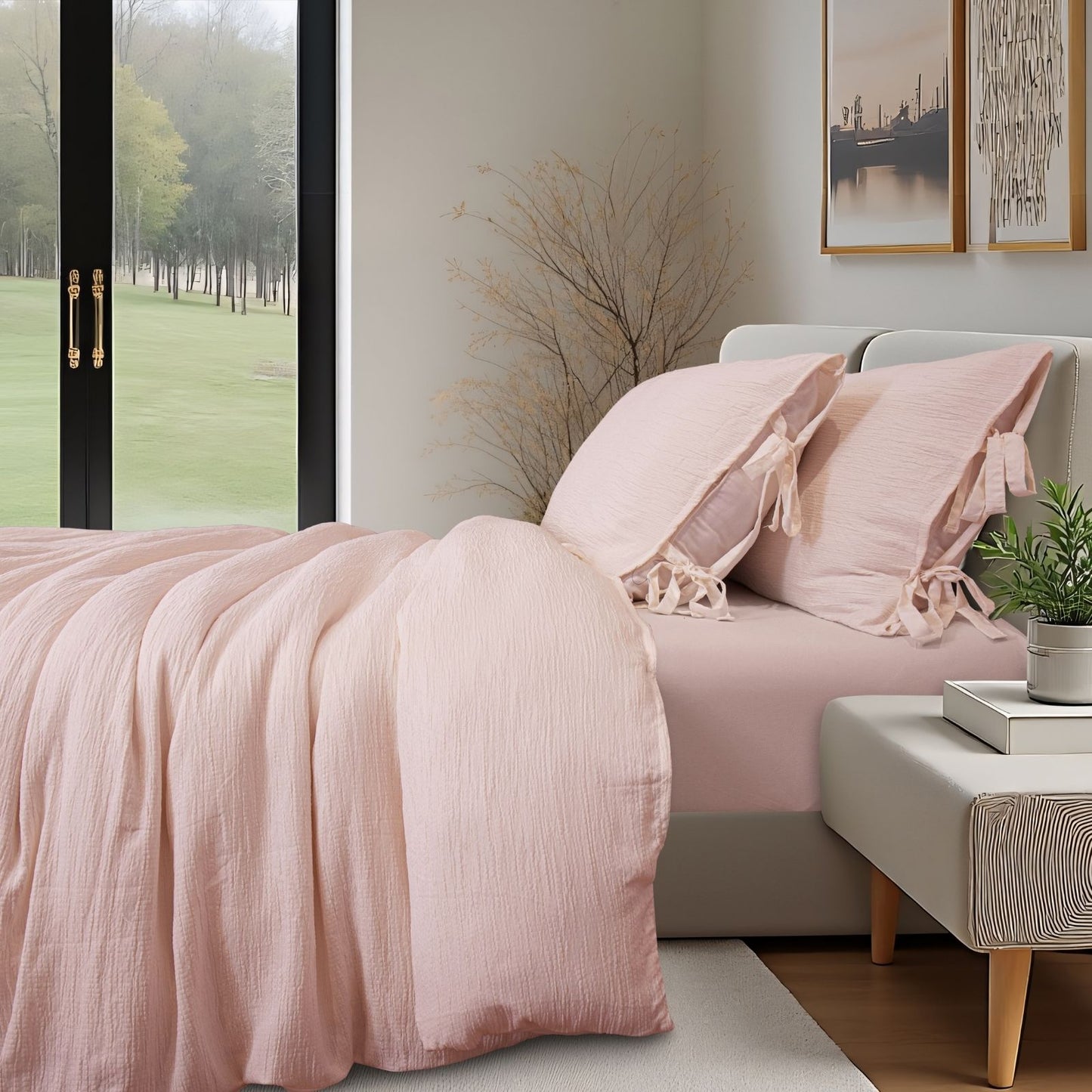 Fashionable Textured Gauze Duvet Set