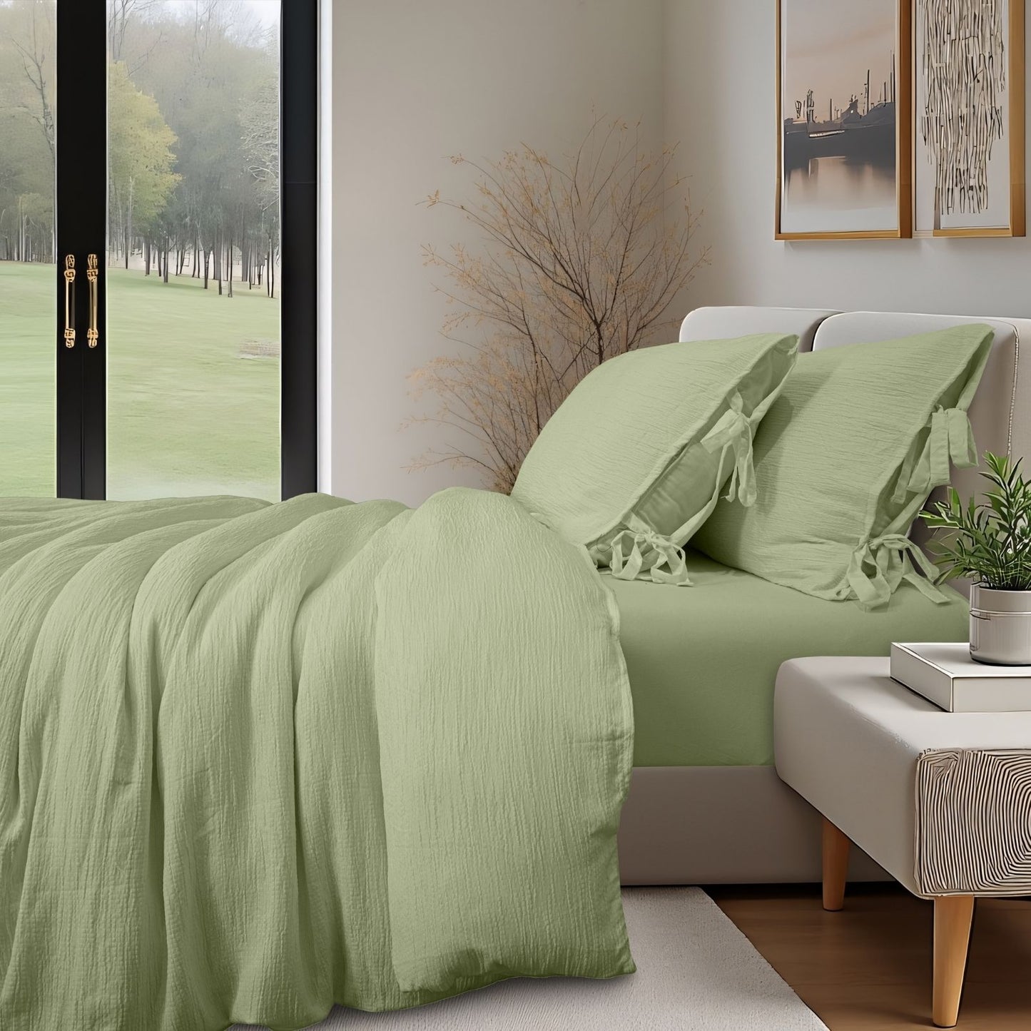 Fashionable Textured Gauze Duvet Set