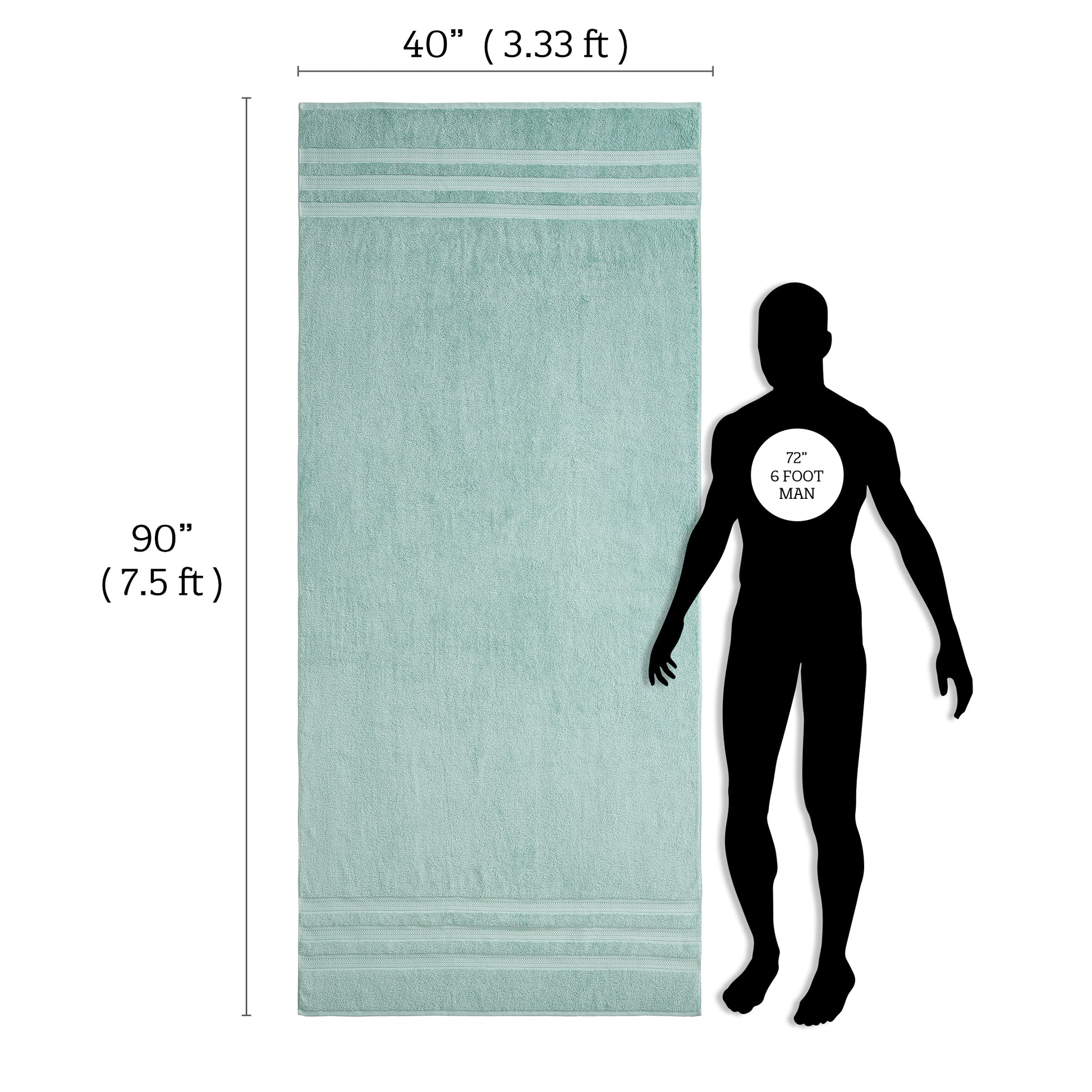 PRAETER 1PC Ultrafine Fiber Bath Towel-Luxurious Jumbo Bath Sheet