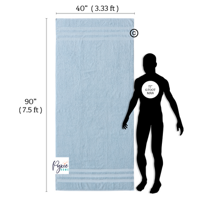 Plus Size - Extra Large Bath Towel - Oversized Ultra Bath Sheet - 100% Cotton - LIGHT BLUE COLOR