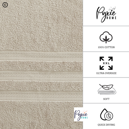 Extra Large Bath Towel - Oversized Ultra Bath Sheet - 100% Cotton - TAUPE COLOR